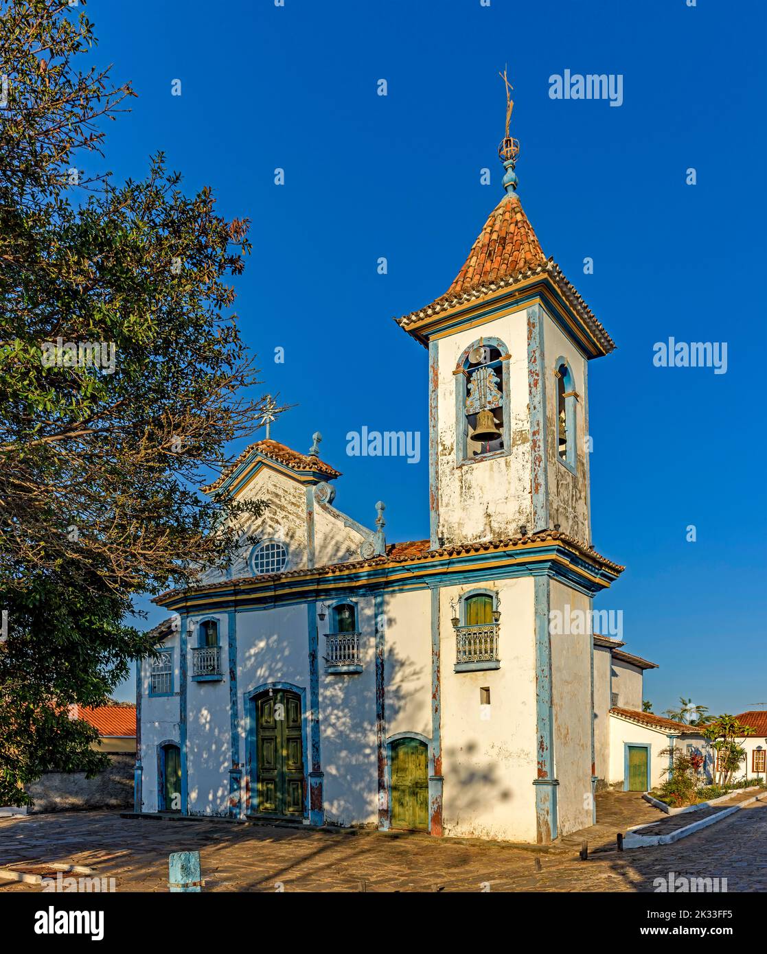 Old baroque church in the historic city of Diamantina in Minas Gerais which during the empire was an important diamond production center in Brazil Stock Photo