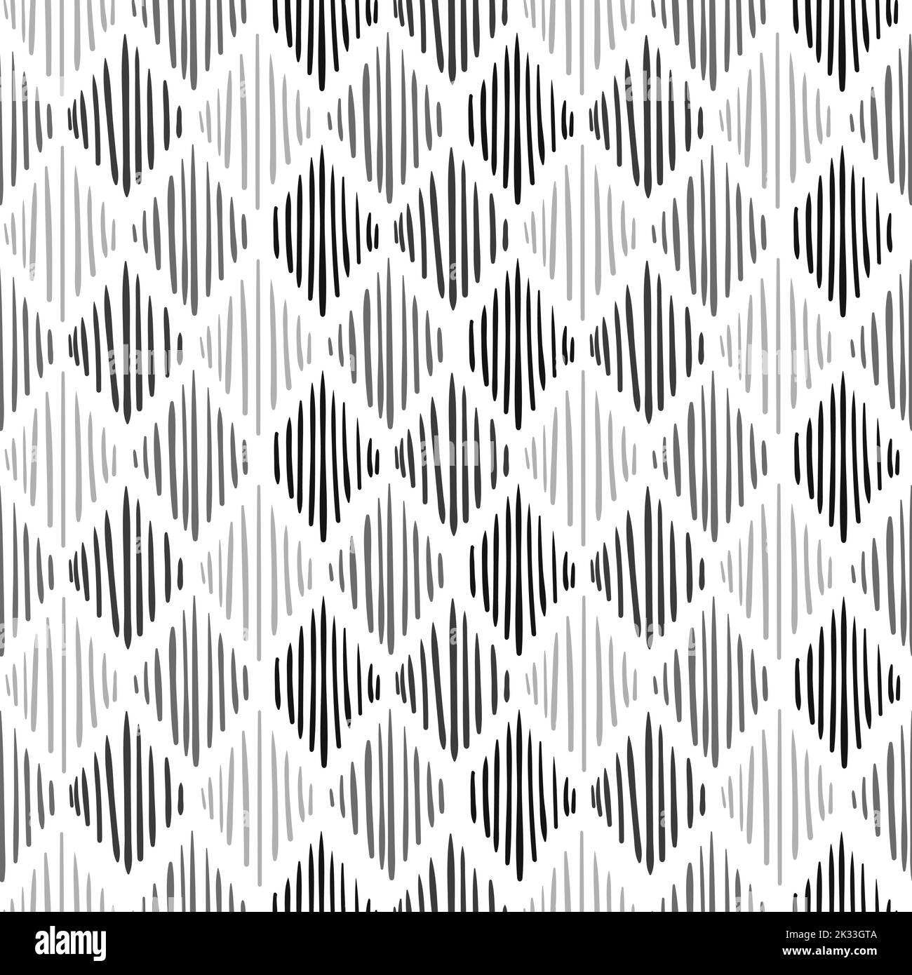 Black and white seamless pattern. Vector background with hand drawn ...