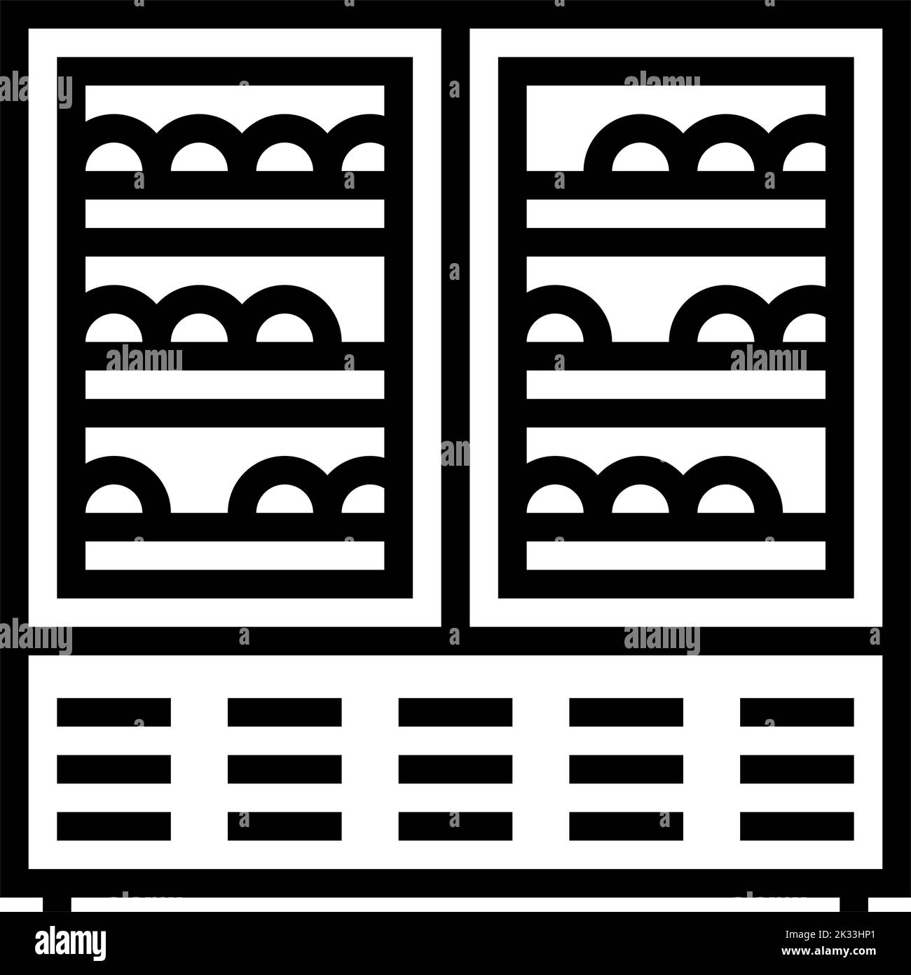 wine refrigerator line icon vector illustration Stock Vector Image ...