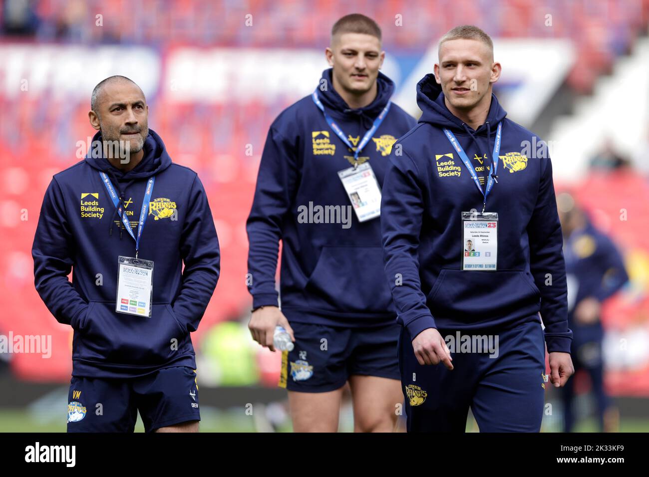 Leeds Rhinos' Mikolaj Oledzki (right) before the Betfred Super League Grand Final at Old Trafford, Manchester. Picture date: Saturday September 24, 2022. Stock Photo