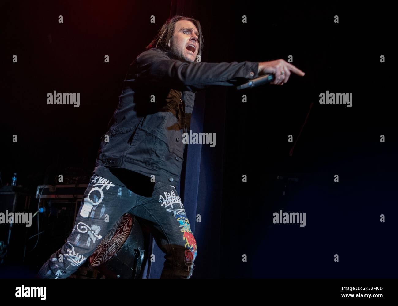 Three Days Grace (Vocalist Matt Walst) live in concert at Birmingham O2 Academy, 19th September, 2022 during their UK Explosions Tour Stock Photo