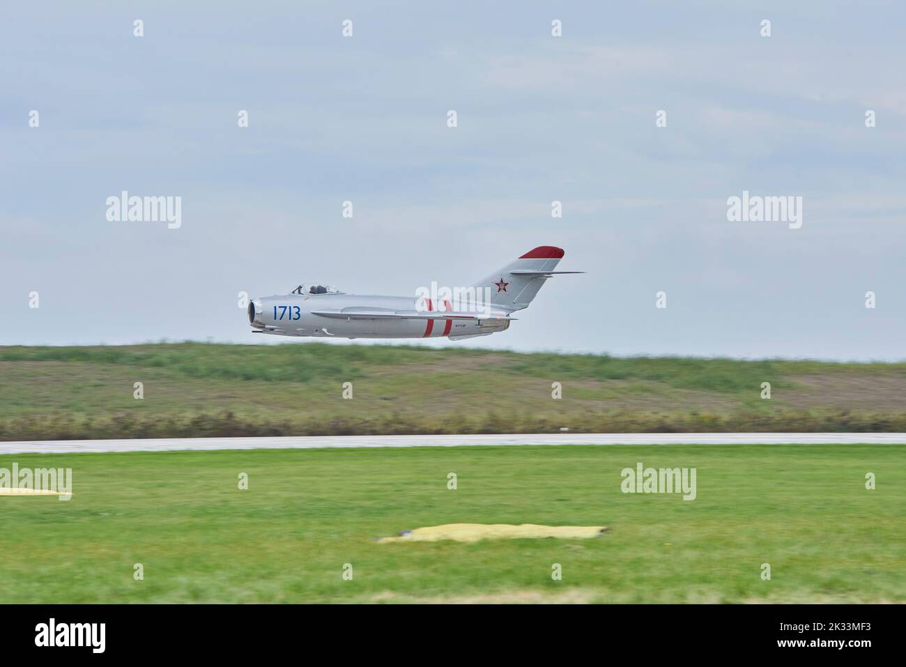 Cleveland National Air Show .September 2022. MIG17F Jet Fighter making
