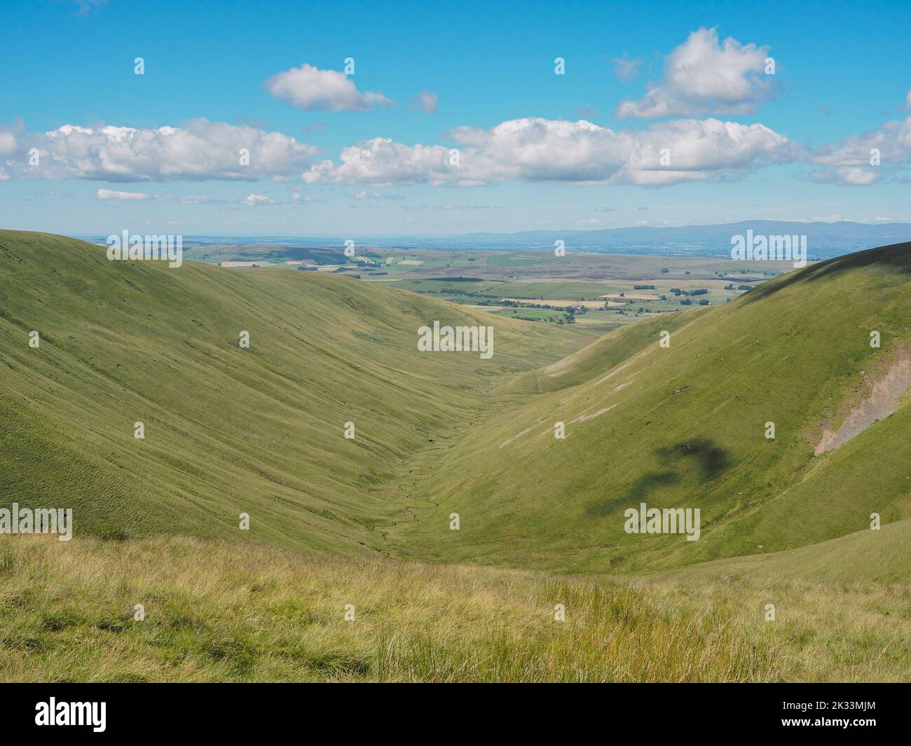 Weasdale Beck walking from Randygill Top to Green Bell, Howgill Fells, Cumbria Stock Photo