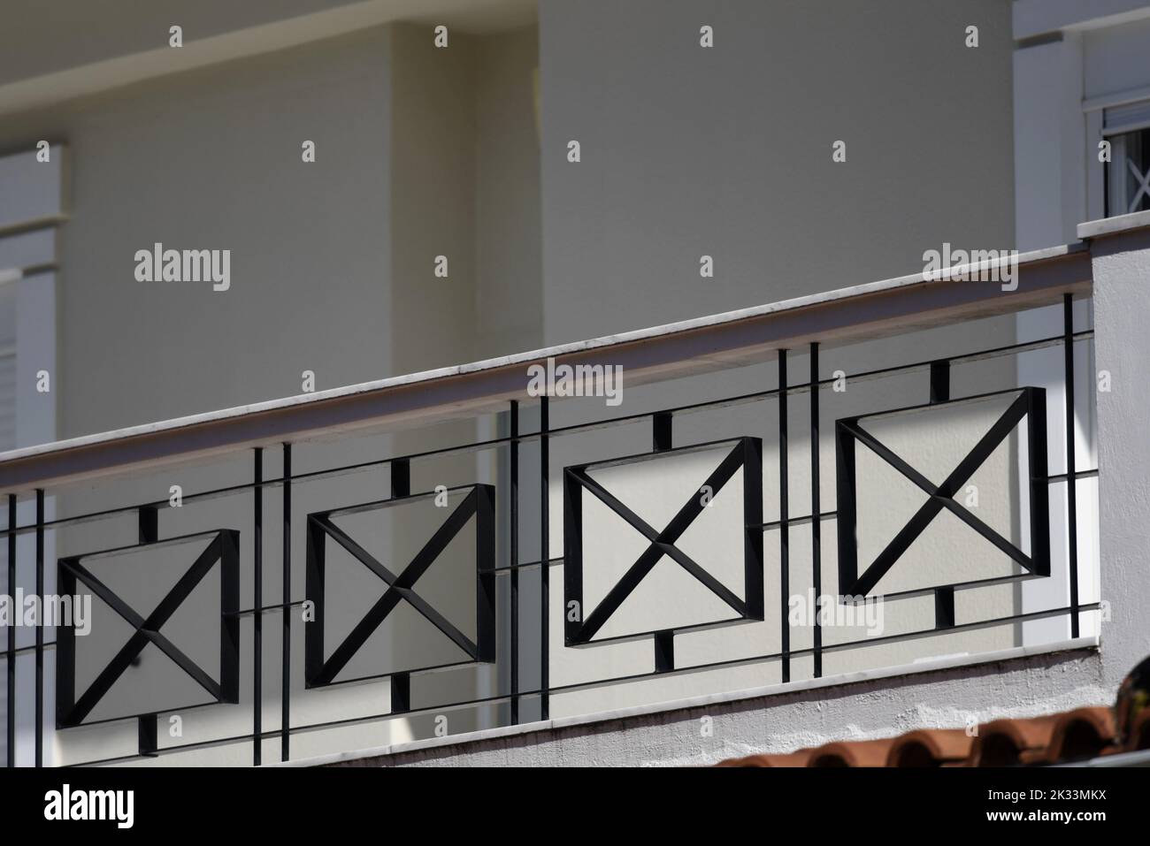 Traditional handcrafted wrought iron balcony railing Stock Photo - Alamy