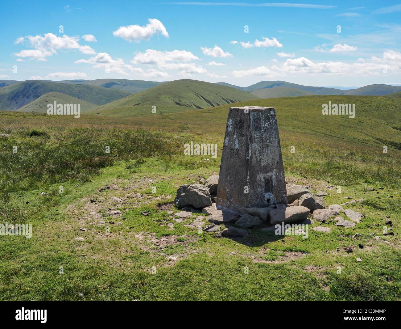 View over Randygill Top and Howgill Fells from summit of Green Bell, Cumbria, UK Stock Photo