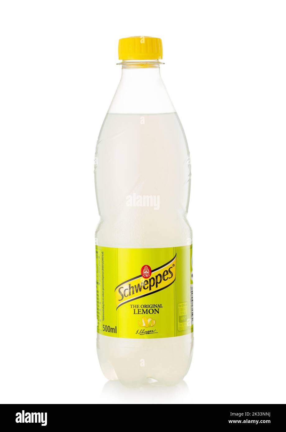 LONDON,UK MAY 26, 2022 Schweppes original bitter lemon tonic soda