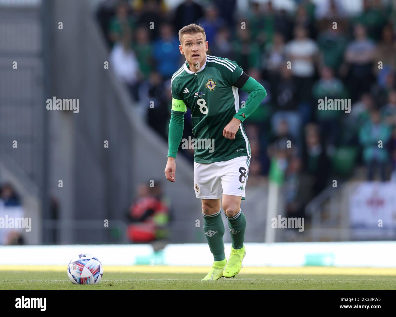 Northern Ireland's Steven Davis during the UEFA Nations League Group J Match at Windsor Park, Belfast. Picture date: Saturday September 24, 2022. Stock Photo
