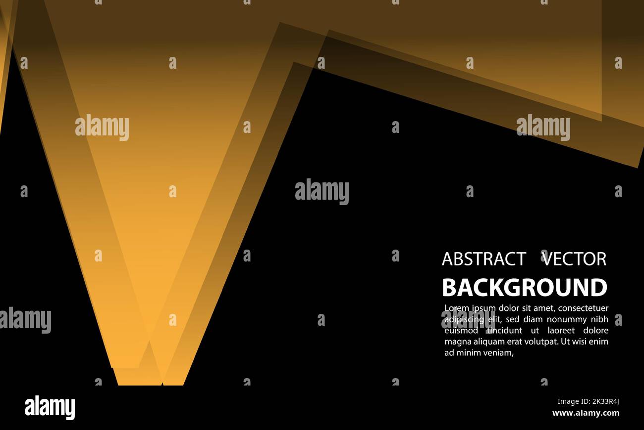 An abstract yellow and black vector background with sample text Stock ...
