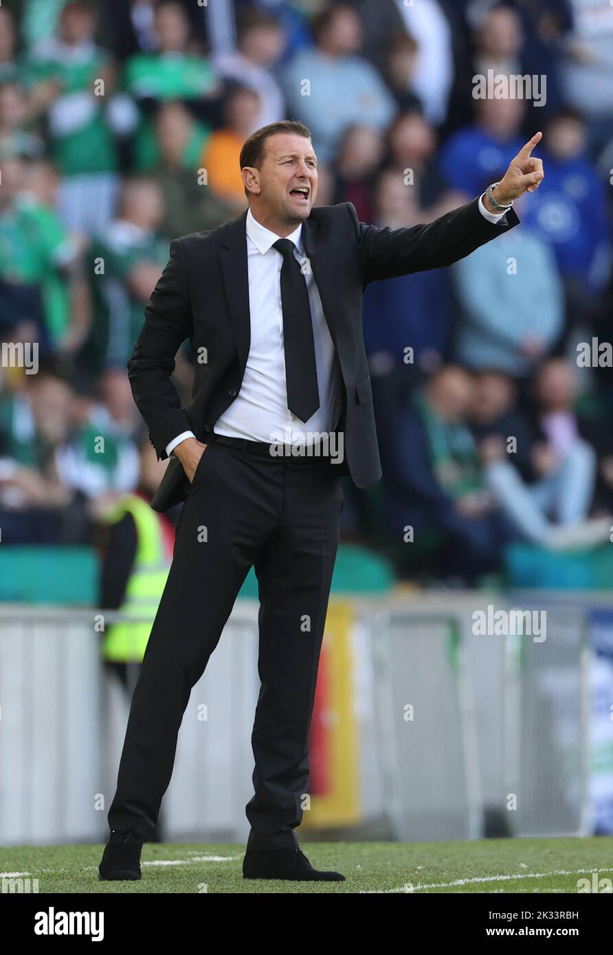Northern Ireland manager Ian Baraclough during the UEFA Nations League Group J Match at Windsor Park, Belfast. Picture date: Saturday September 24, 2022. Stock Photo