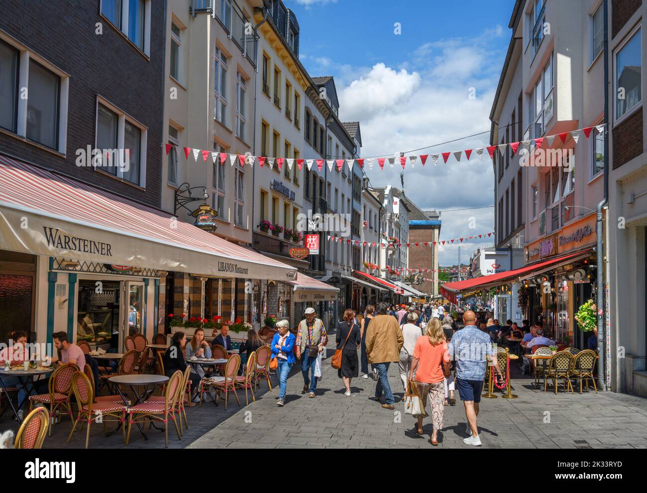 Berger Street in the Old Town centre, Dusseldorf, Germany Stock Photo