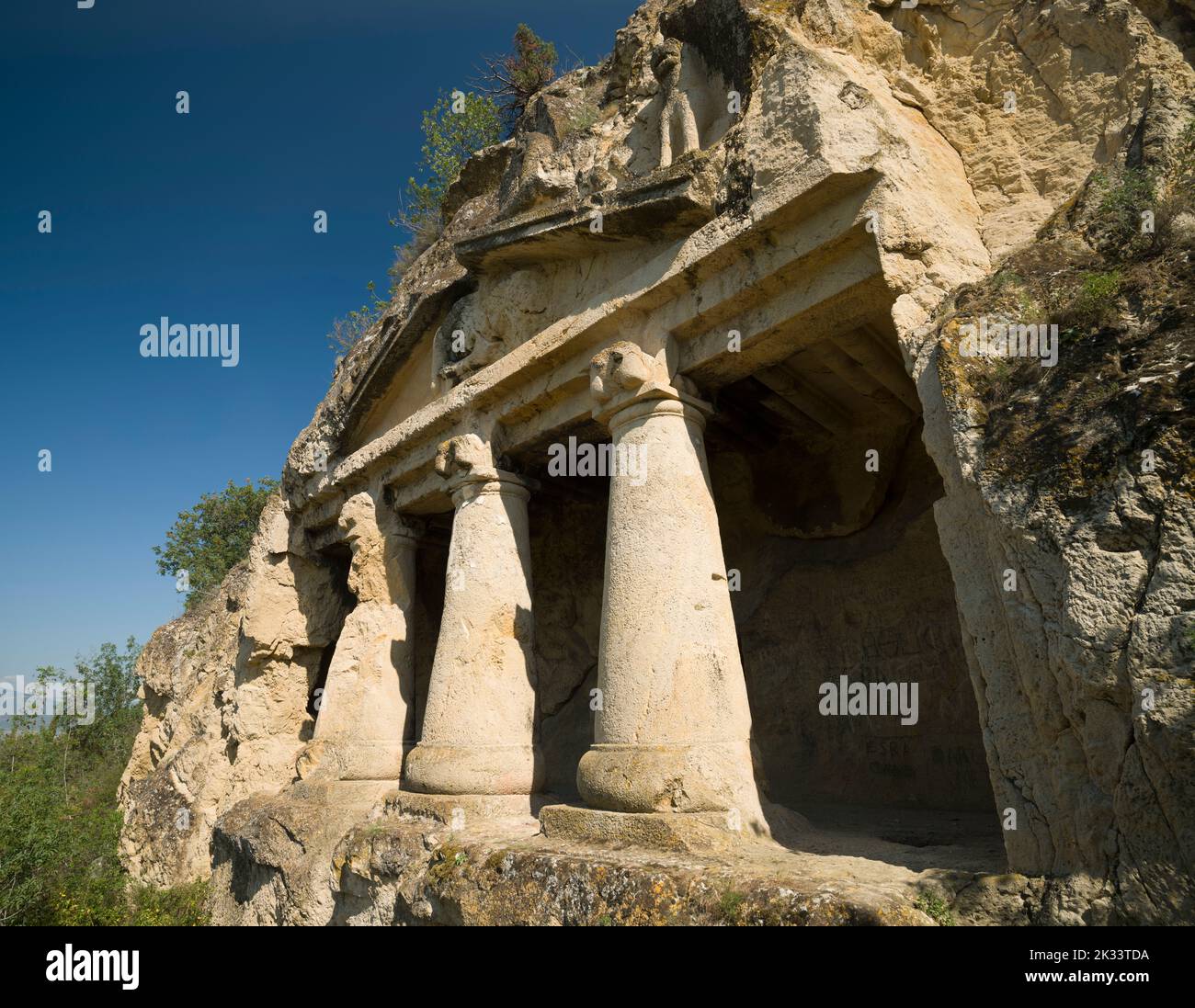 Boyabat rock tombs. Village of Salar. Boyabat, Sinop, Turkey Stock Photo