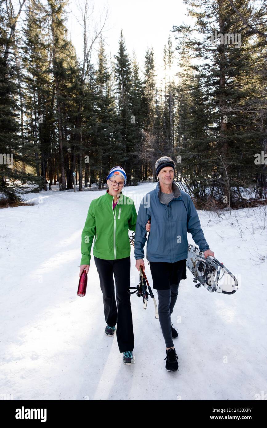 Walking through snowy forest hi-res stock photography and images - Alamy