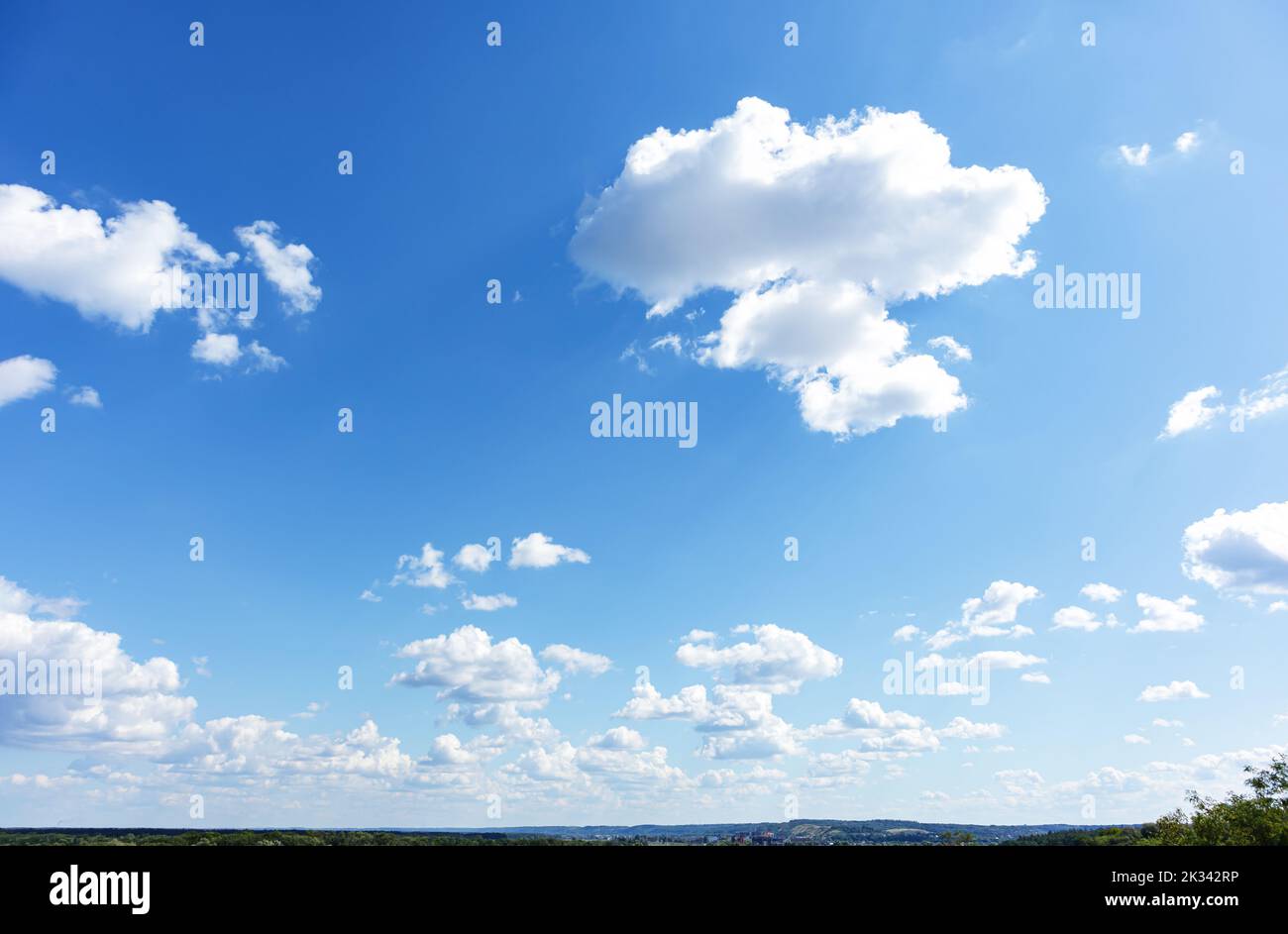 Summer blue sky with white beauty clouds Stock Photo - Alamy