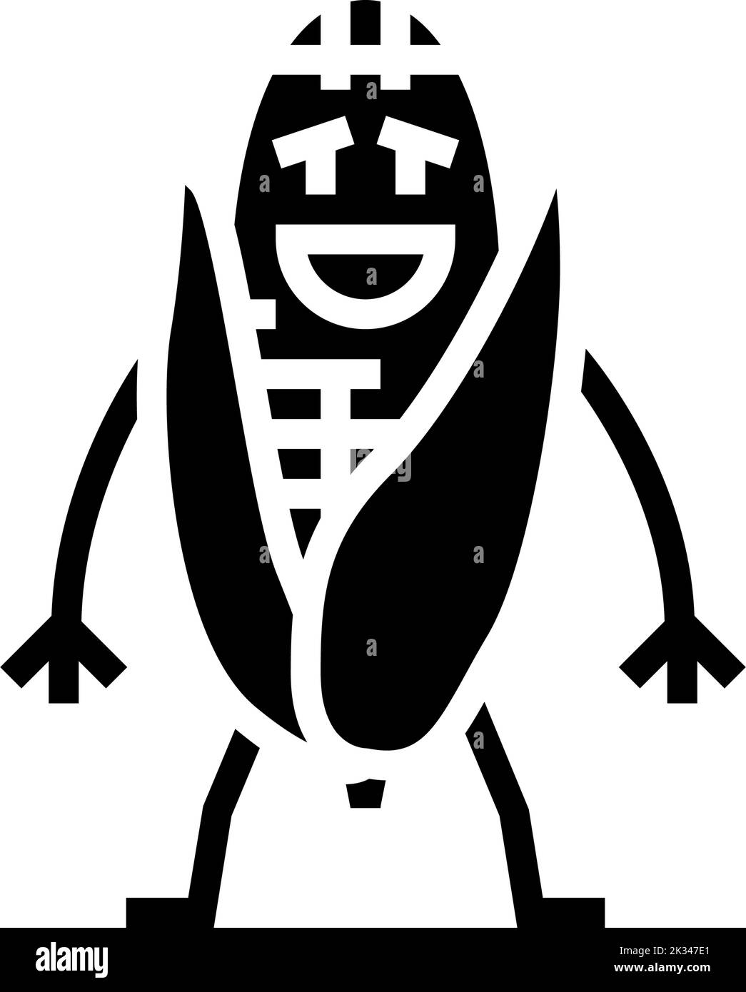 corn character glyph icon vector illustration Stock Vector Image & Art ...