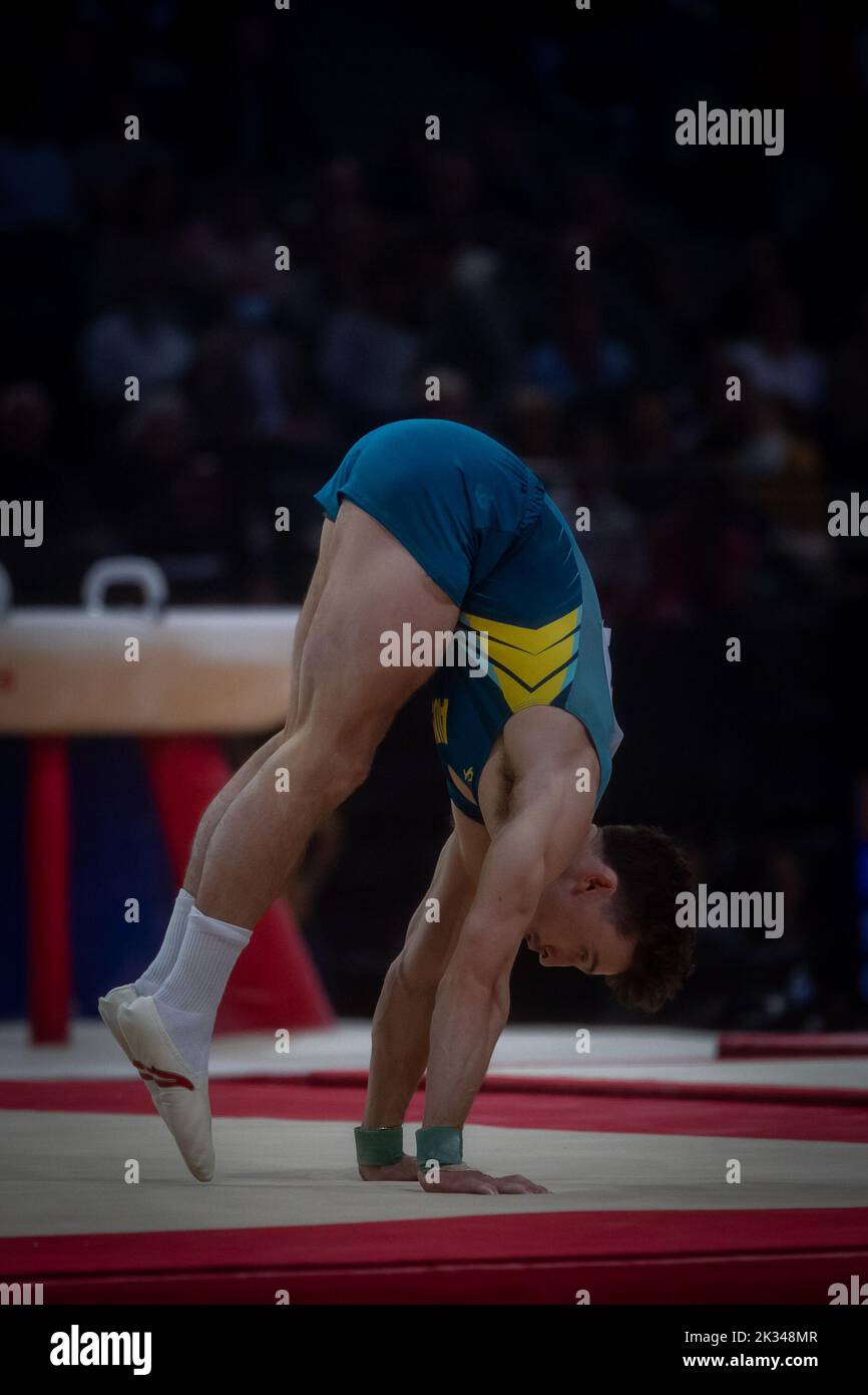 Paris, France. 24th Sep, 2022. Paris, France, September 24th 2022 Heath Thorpe (AUS) in action during Men's Floor Exercise during the Artistic Gymnastics FIG World Challenge Cup in the Accor Arena in Paris, France Dan O' Connor (Dan O' Connor/SPP) Credit: SPP Sport Press Photo. /Alamy Live News Stock Photo