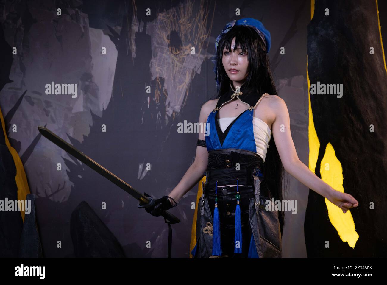 Cosplay of Wuthering waves video game character at Tokyo Game Show 2022.  After a two years break forced by the Covid-19 pandemic, the Tokyo Game  Show returned to Makuhari Messe in Chiba,