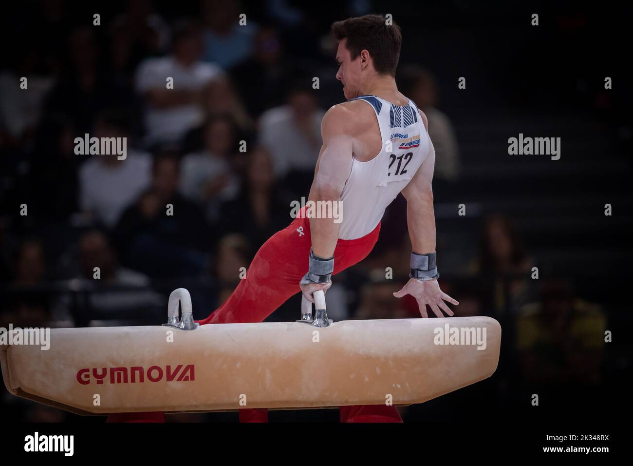 Paris, France, September 24th 2022 Brody Malone (USA) on Pommel Horse during the Artistic Gymnastics FIG World Challenge Cup in the Accor Arena in Paris, France Dan O' Connor (Dan O' Connor/SPP) Stock Photo