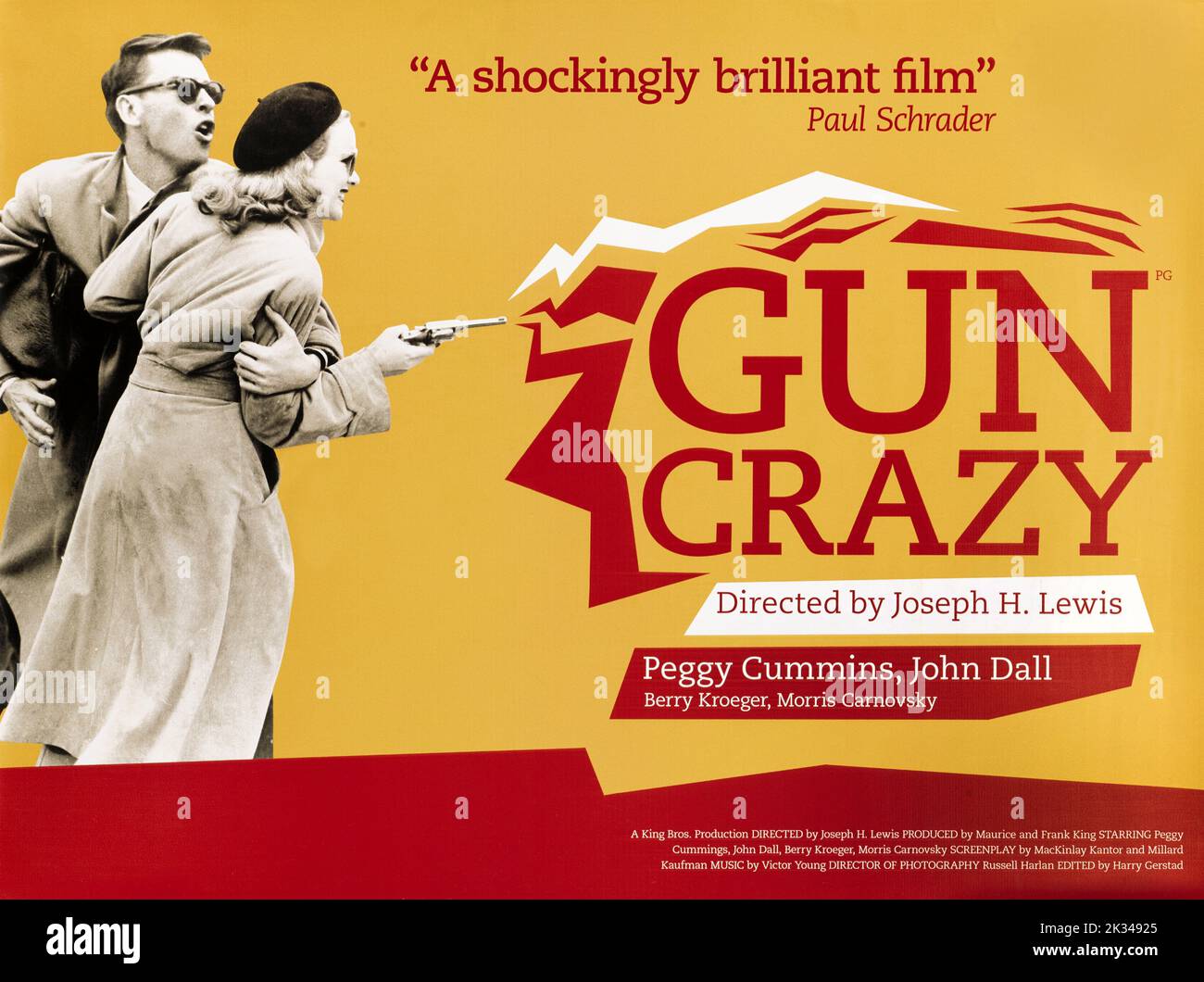 Film Poster For - Gun Crazy (also known as Deadly Is the Female) is a 1950 American crime film noir starring Peggy Cummins and John Dall Stock Photo