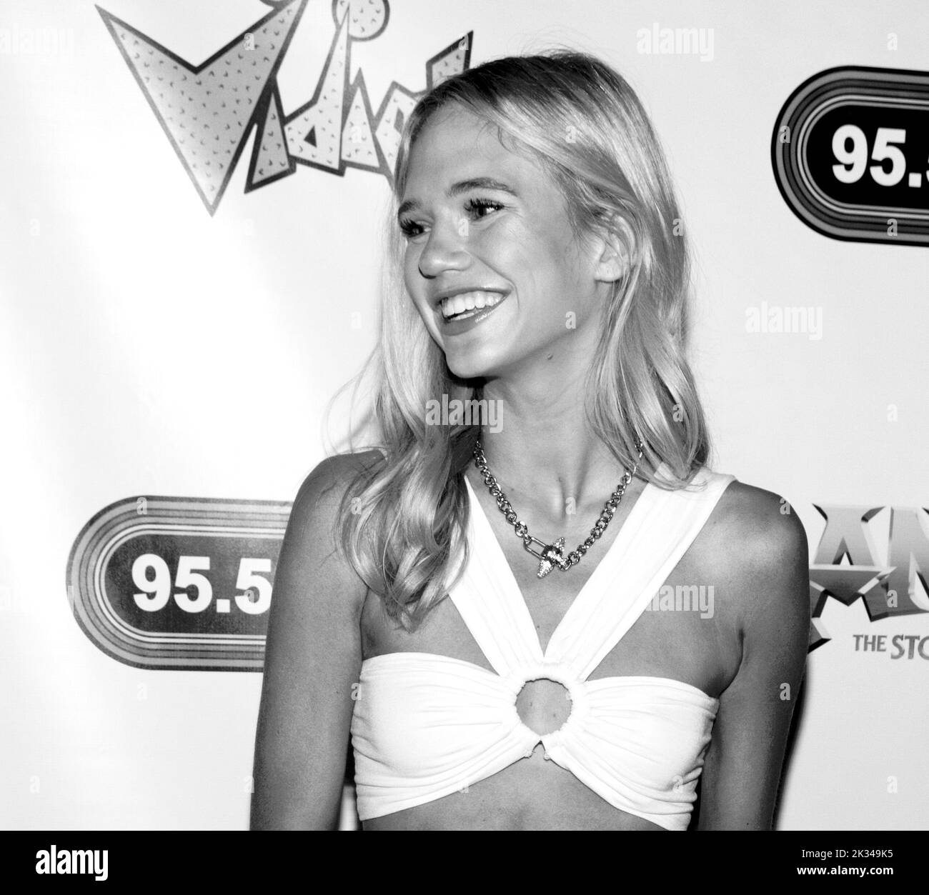 Los Angeles, CA - Sept 22, 2022 - Amber Black attends the red-carpet premiere of the “Anvil! The Story Of Anvil” at the Saban Theatre Stock Photo