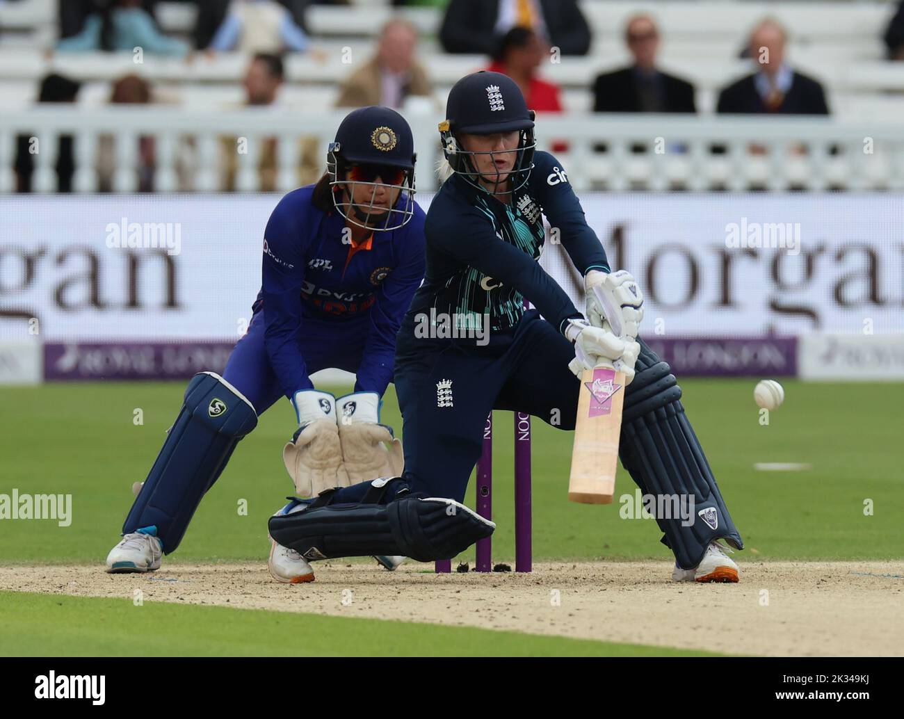 London, UK. 01st Feb, 2018. LONDON ENGLAND - SEPTEMBER 24 : England Women's Emma Lamb during Women's One Day International Series match between England Women against India Women at Lord's Cricket Ground, London on 24th September, 2022 Credit: Action Foto Sport/Alamy Live News Stock Photo