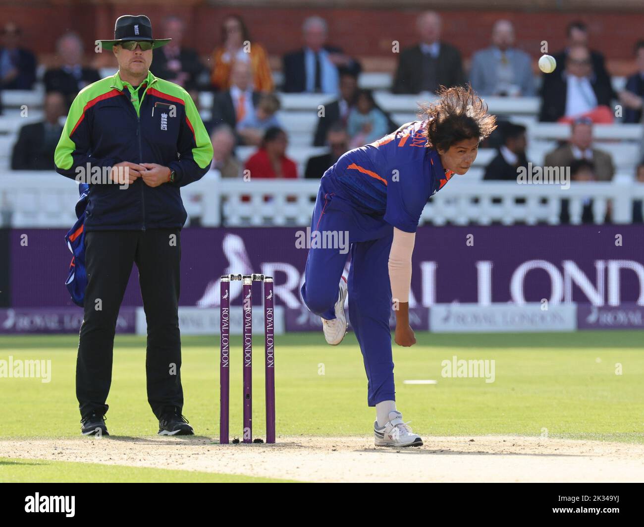 London, UK. 01st Feb, 2018. LONDON ENGLAND - SEPTEMBER 24 : Jhulan Goswami of India Women during Women's One Day International Series match between England Women against India Women at Lord's Cricket Ground, London on 24th September, 2022 Credit: Action Foto Sport/Alamy Live News Stock Photo