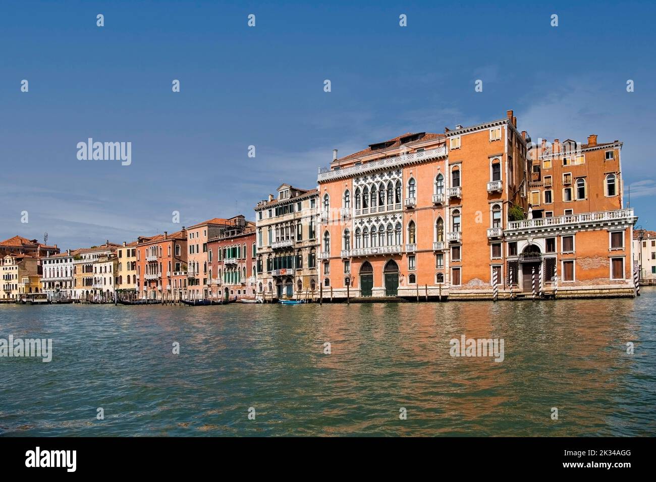 Historic Palaces. Palazzi, on the Grand Canal Venice, Veneto Region, Italy Stock Photo