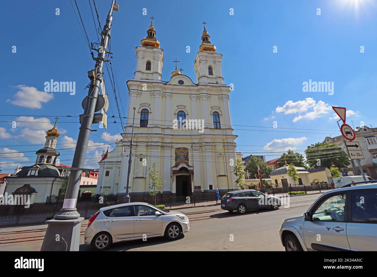 Vinnytsia, Ukraine - August 07, 2022: The Transfiguration Cathedral or Saviour-Transfiguration Cathedral, an Eastern Orthodox church Stock Photo