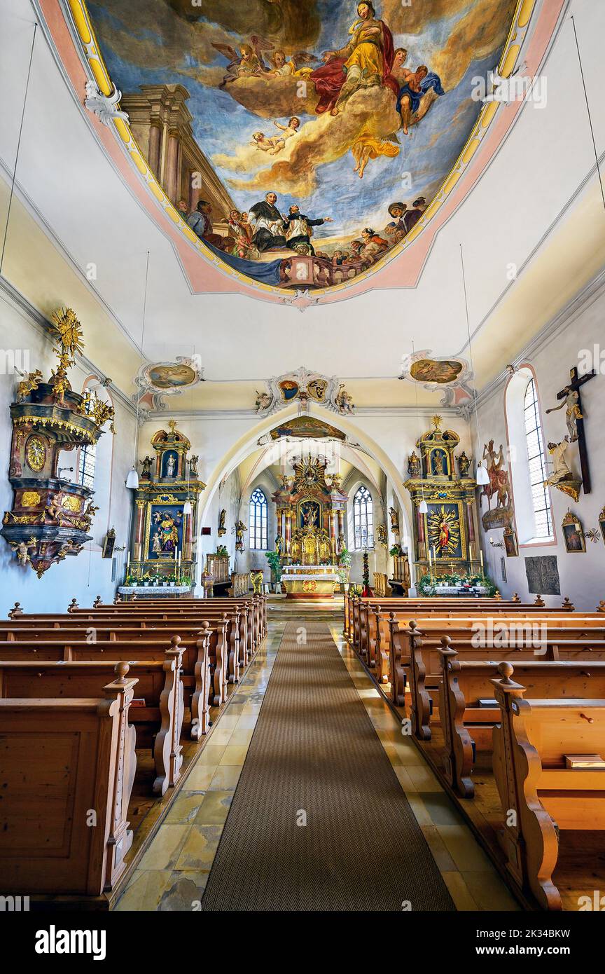 Church of St. Anna in Betzigau, Allgaeu, Bavaria, Germany Stock Photo