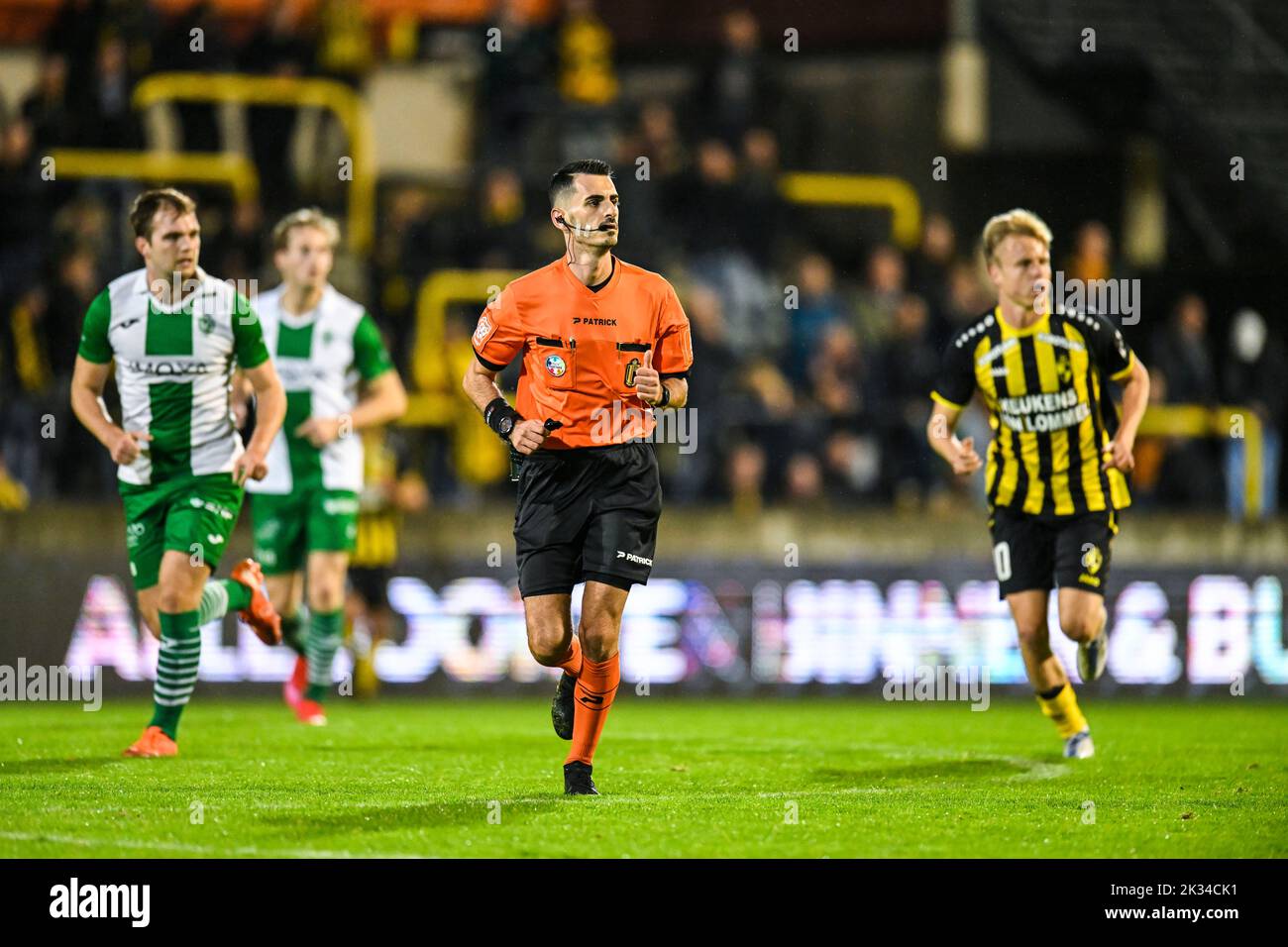 Referee Mataj Ermaild pictured during a soccer game between Lierse Kempenzonen and Koninklijke Racing Club Mechelen, Saturday 24 September 2022 in Lier, in the fifth round of the 'Croky Cup' Belgian cup. BELGA PHOTO TOM GOYVAERTS Stock Photo