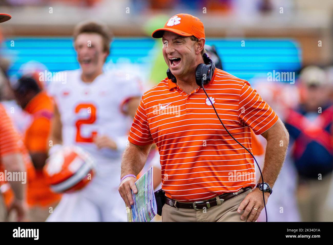September 24, 2022: Clemson Tigers head coach Dabo Swinney celebrates ...
