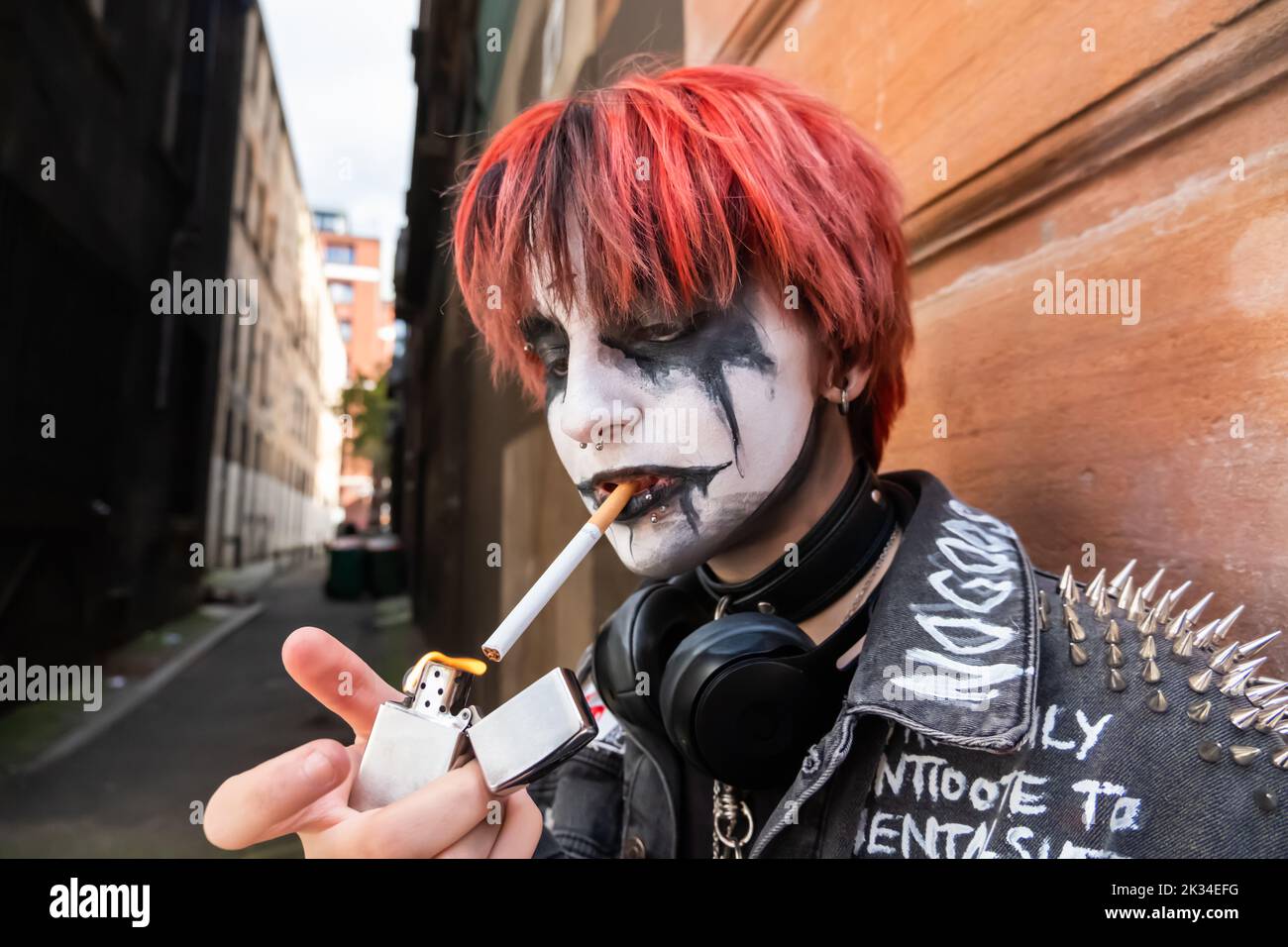 Glasgow, Scotland, UK. 24th September 2022: Stylish character in Buchanan Street. Credit: Skully/17�Թ����� Live News Stock Photo