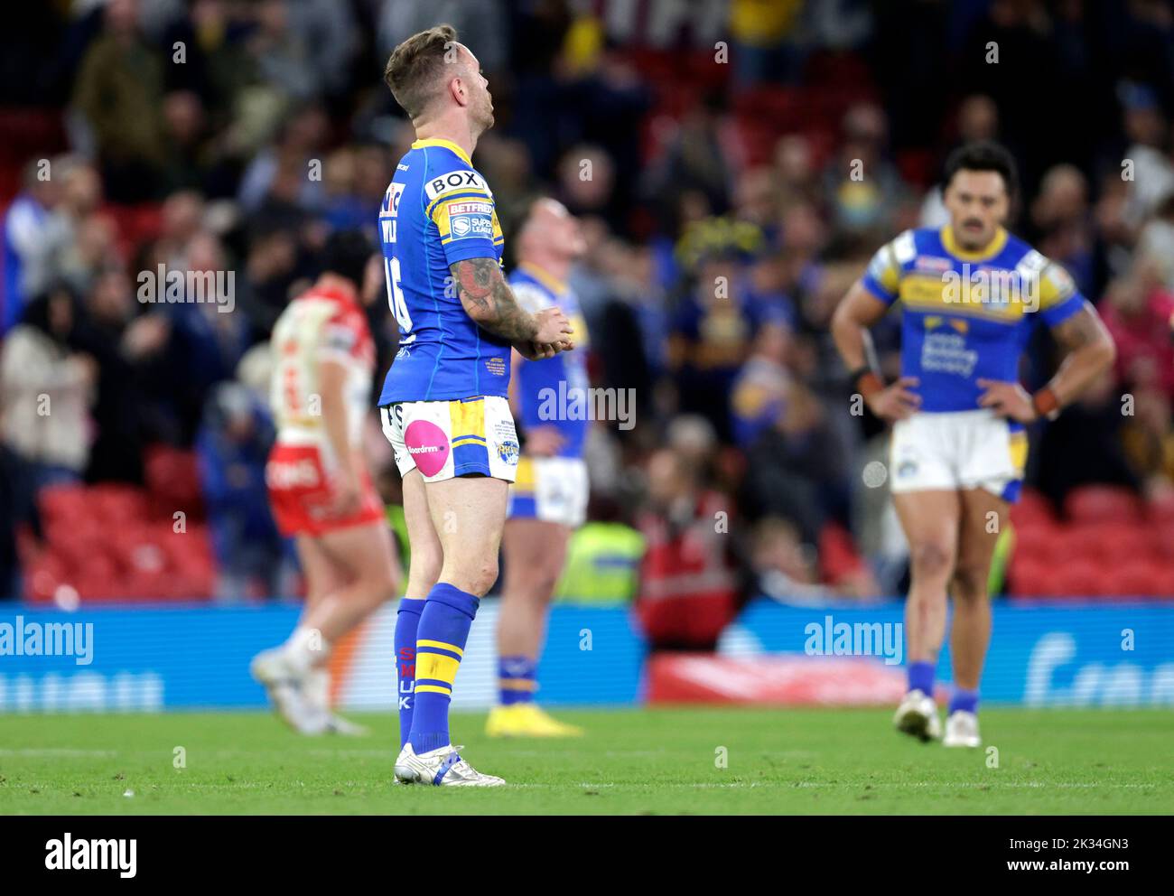 Leeds Rhinos' Richie Myler looks dejected after defeat in the Betfred Super League Grand Final at Old Trafford, Manchester. Picture date: Saturday September 24, 2022. Stock Photo