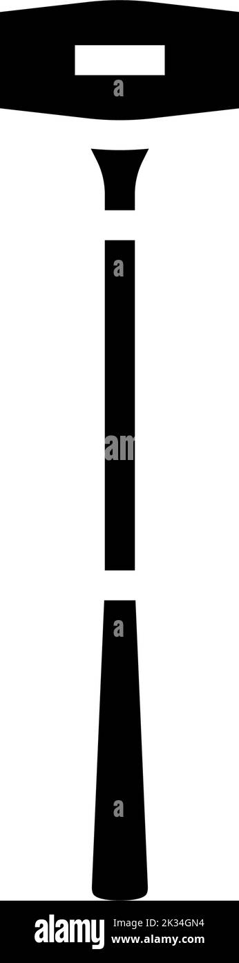brass hammer tool glyph icon vector illustration Stock Vector Image ...