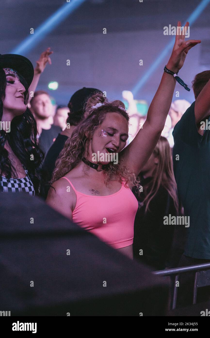 A girl partying during the Electrifinity Indoor & Outdoor Music ...