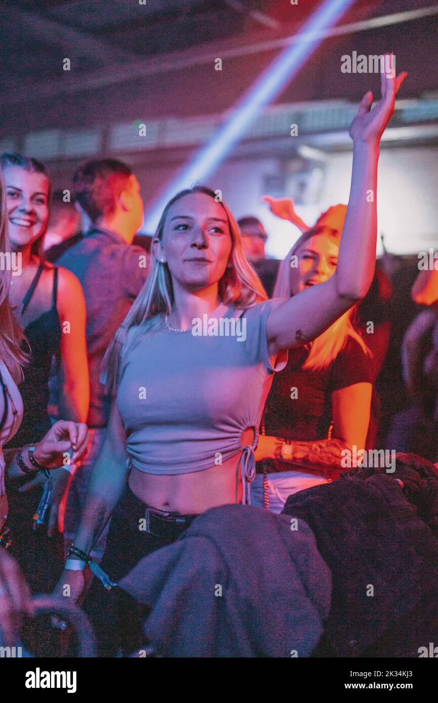 A girl partying during the Electrifinity Indoor & Outdoor Music ...