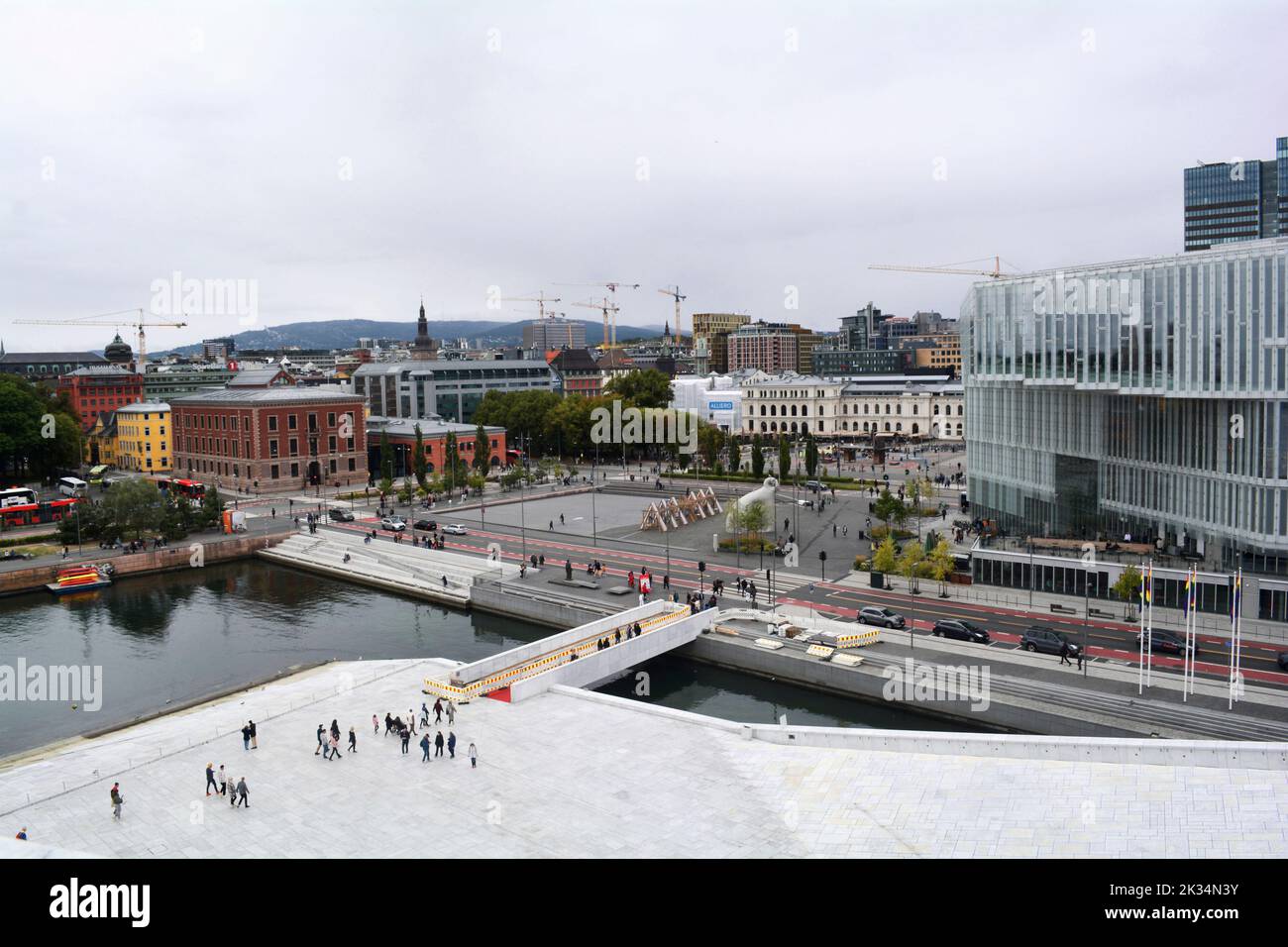 Oslo, Norway, September 2022 City view as seen from the modern Oslo