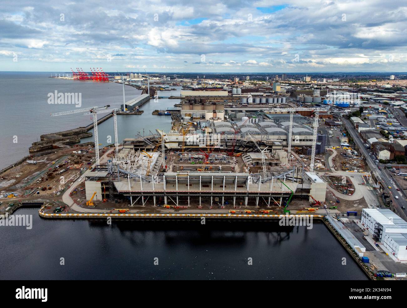 Work continues on the construction of Everton Football Club's new