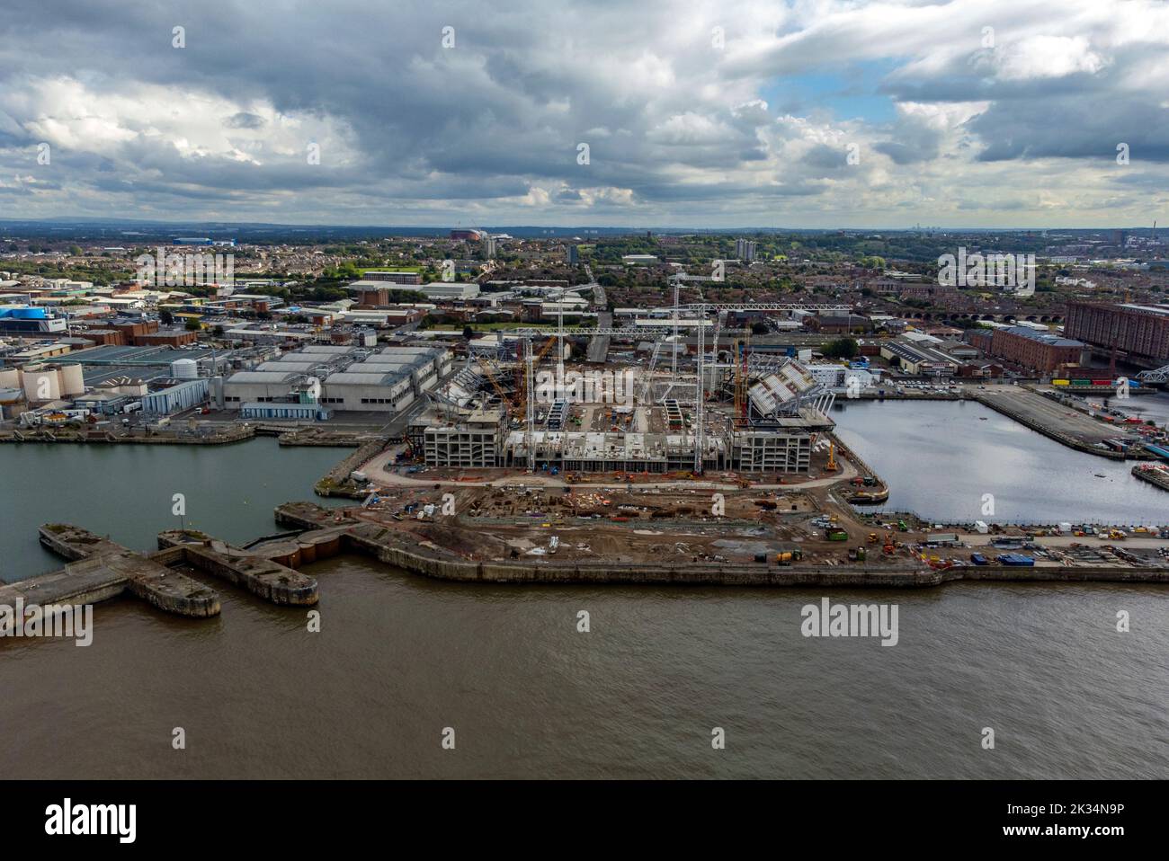 Work continues on the construction of Everton Football Club's new