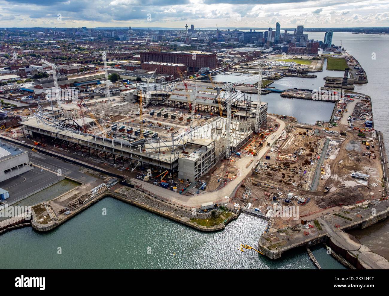 Work continues on the construction of Everton Football Club's new