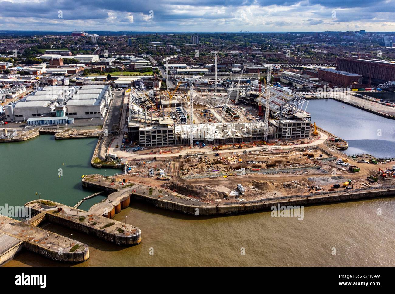 Work continues on the construction of Everton Football Club's new