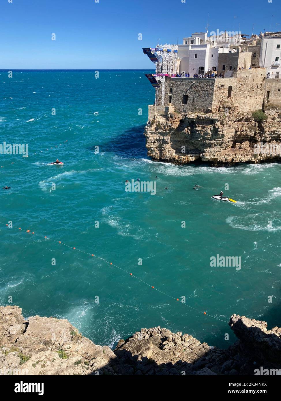 Polignano a Mare, Italy, September 18, 2022. Red Bull Cliff Diving