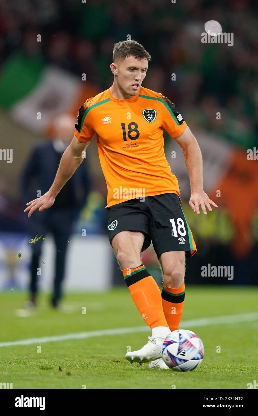 Republic of Ireland's Dara O'Shea during the UEFA Nations League Group E Match at Hampden Park, Glasgow. Picture date: Saturday September 24, 2022. Stock Photo