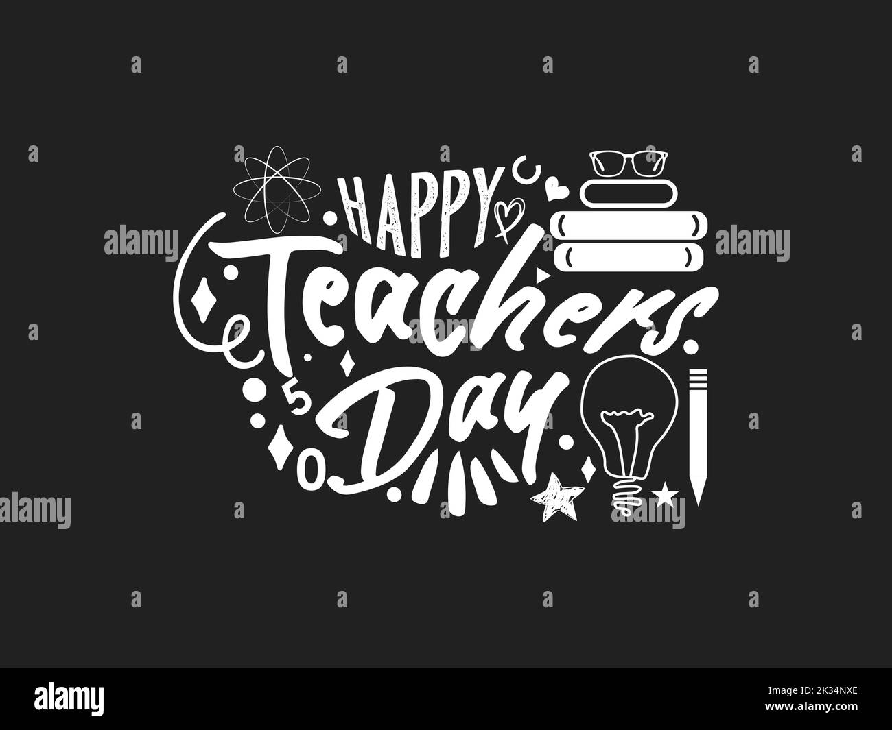 Creative hand lettering vector illustration design concept for happy