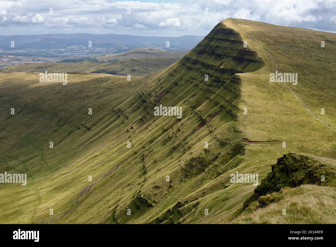Cribyn and Bryn Teg viewed from Pen y Fan, Brecon Beacons, Powys, Wales, UK Stock Photo
