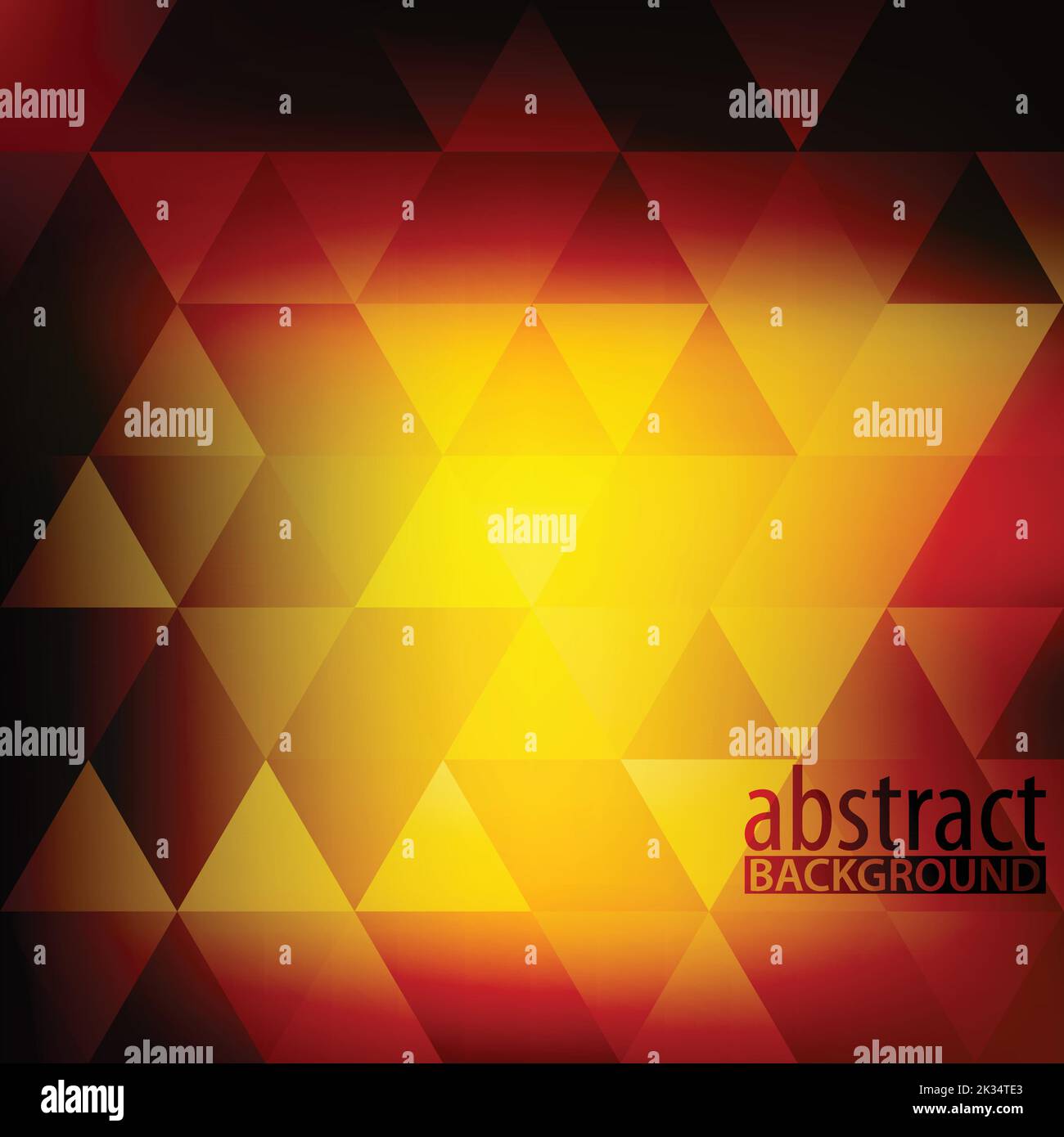 Abstarct dark red and yellow pattern with triangles. Vector Stock Vector