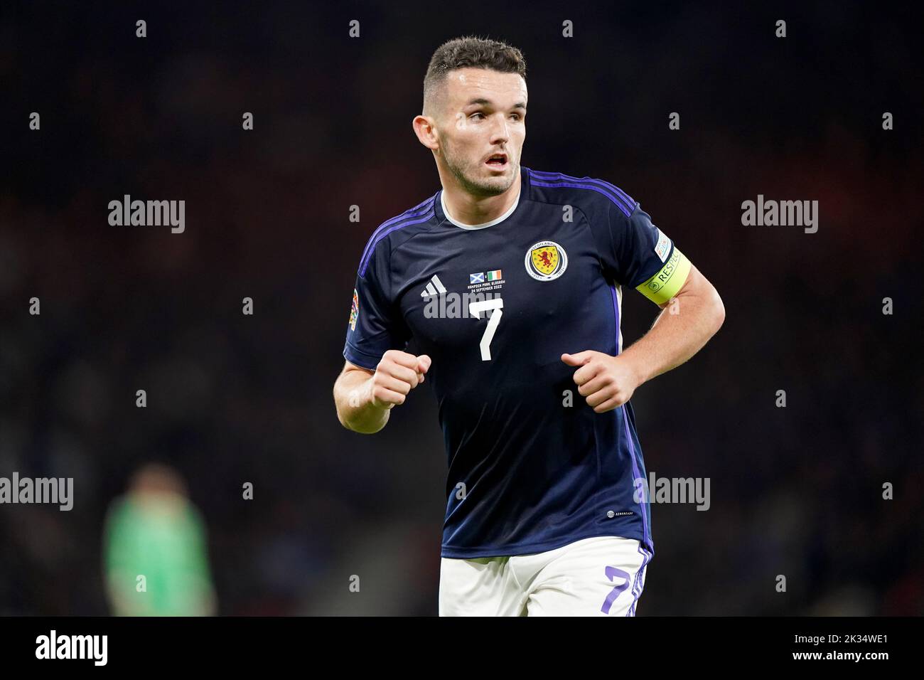 Scotland's John McGinn during the UEFA Nations League Group E Match at Hampden Park, Glasgow. Picture date: Saturday September 24, 2022. Stock Photo
