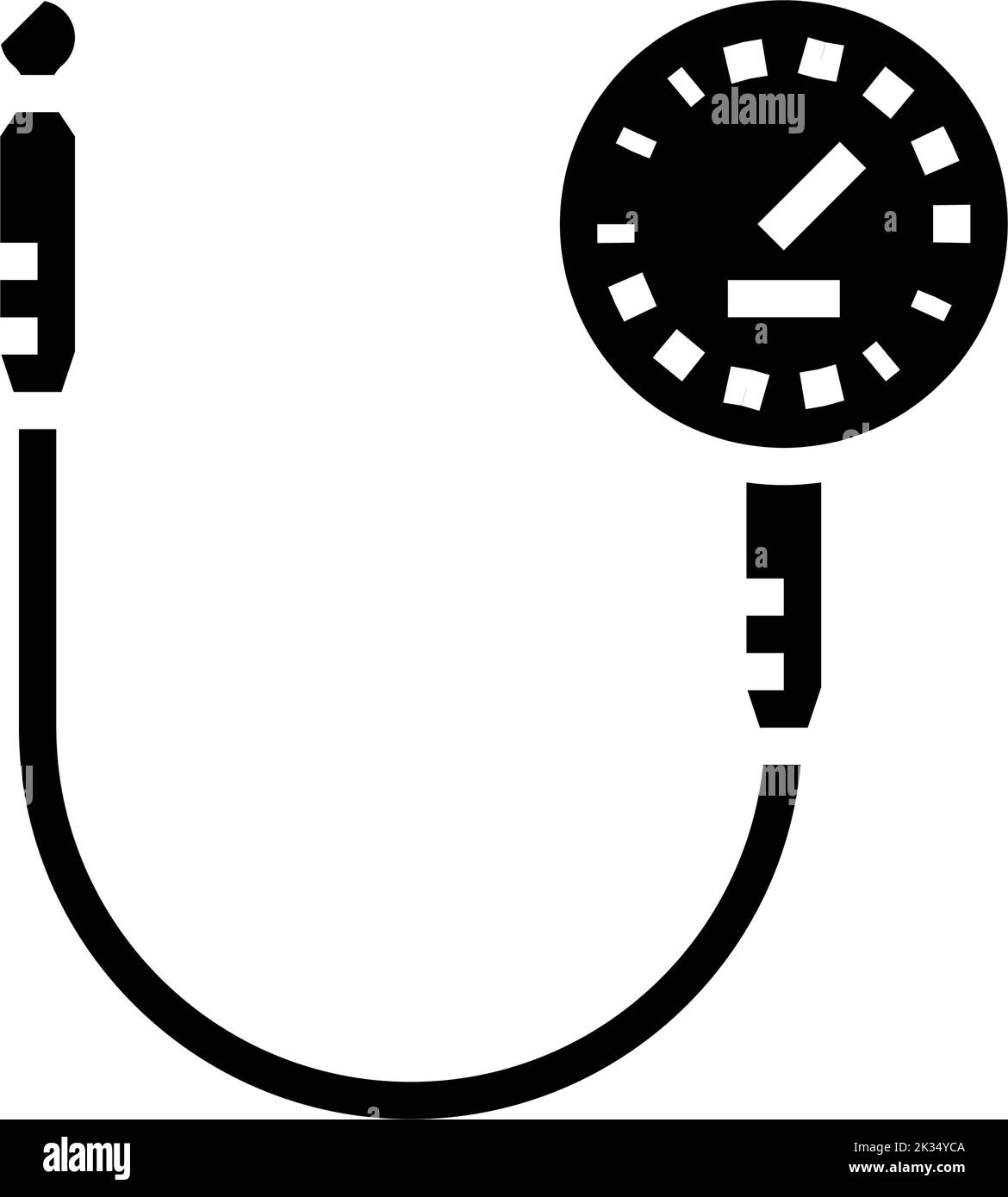 tire air pressure gauge motorcycle glyph icon vector illustration Stock