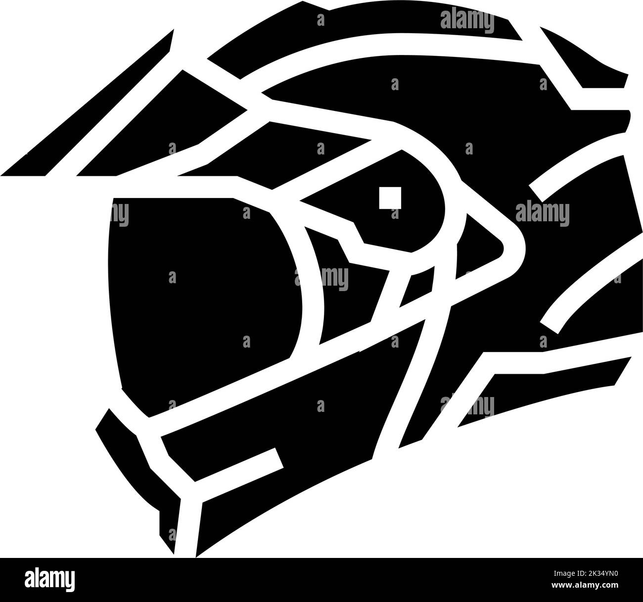 modular motorcycle helmet glyph icon vector illustration Stock Vector