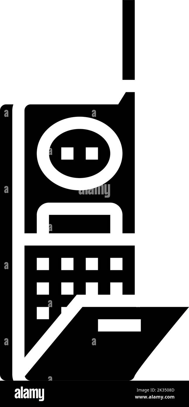 mobile phone retro device glyph icon vector illustration Stock Vector ...