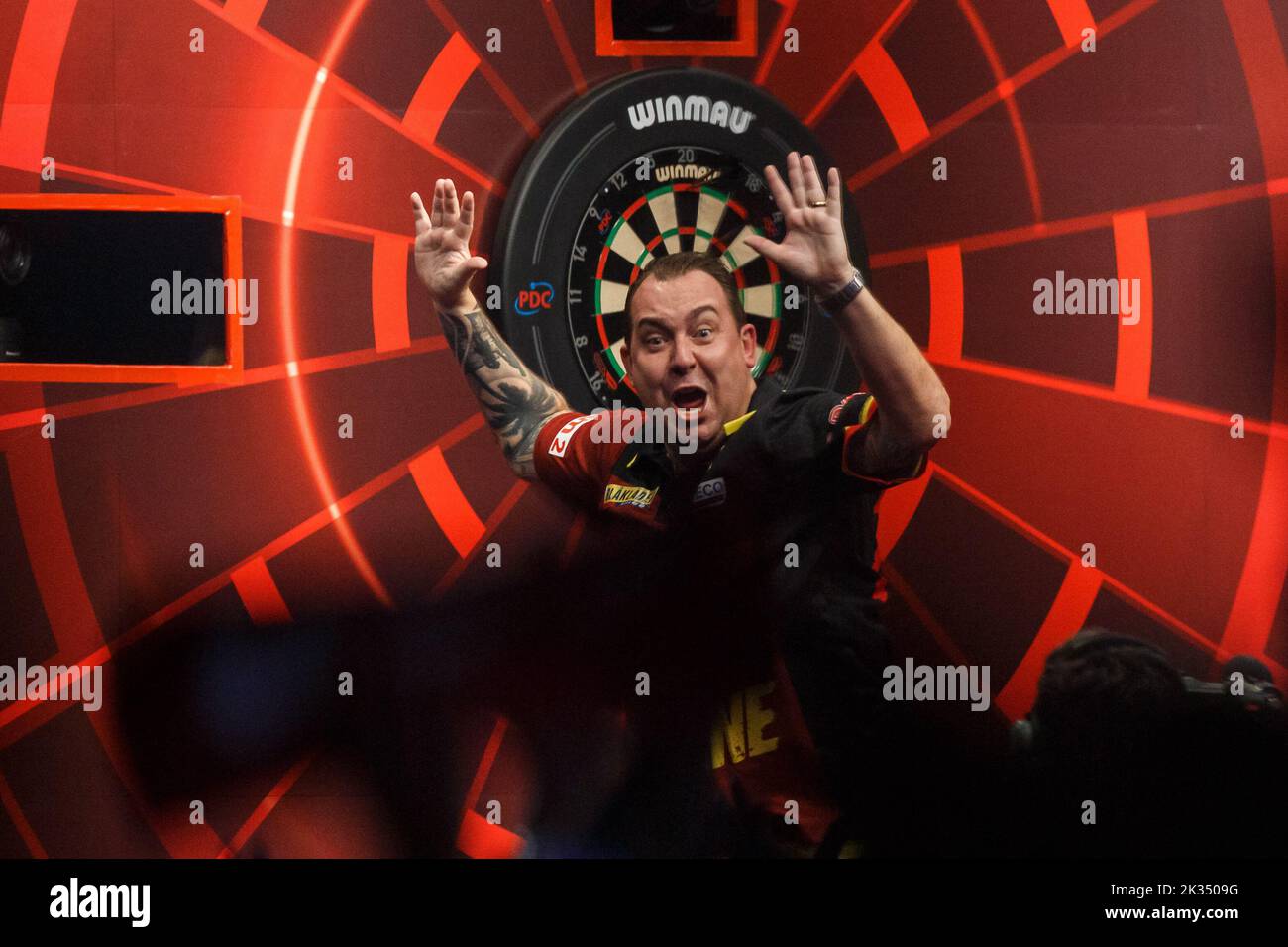 Belgian Kim Huybrechts celebrates after winning on the second day of